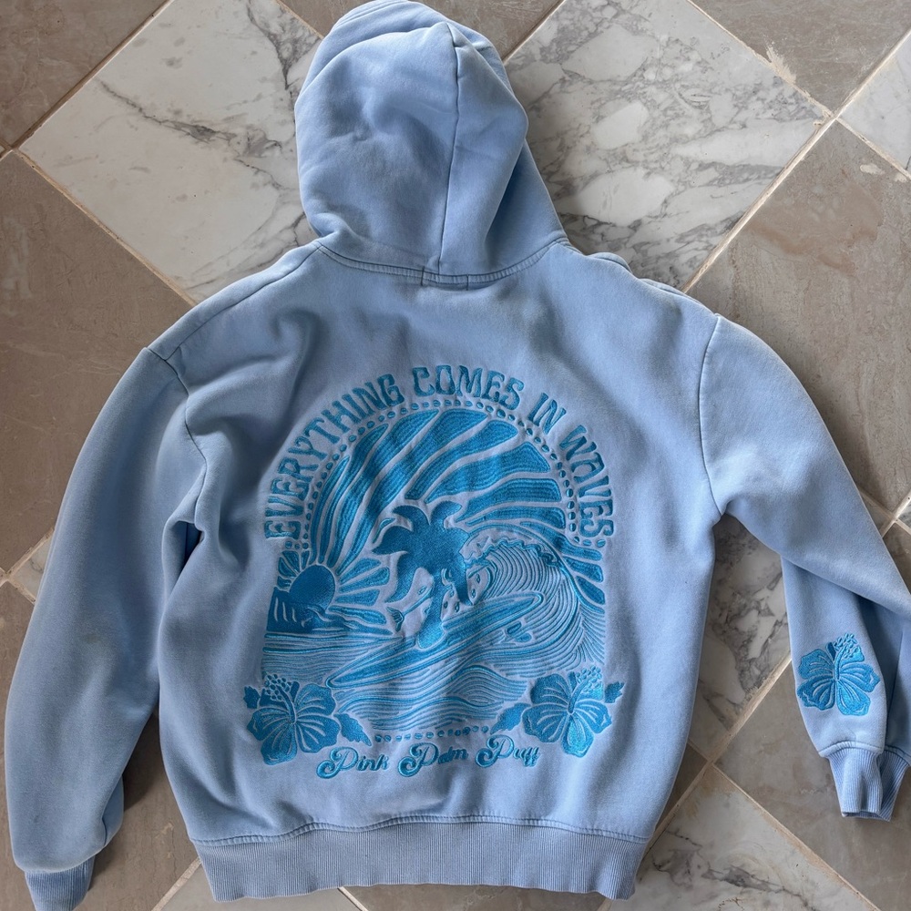 Pink Palm Puff Hoodie